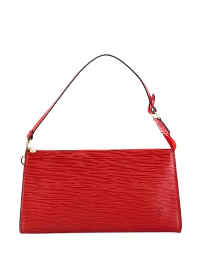 Pre-owned Louis Vuitton Pochette Accessoires Epi Leather Clutch Bag In Red