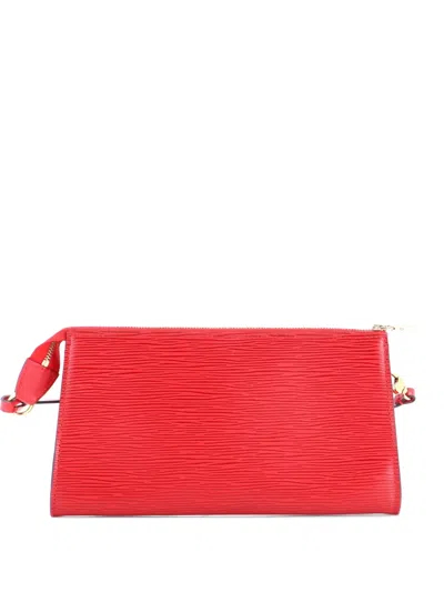 Pre-owned Louis Vuitton Pochette Accessoires Epi Leather Clutch Bag In Red