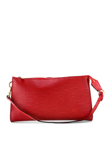 Pre-owned Louis Vuitton Pochette Accessoires Epi Leather Clutch Bag In Red