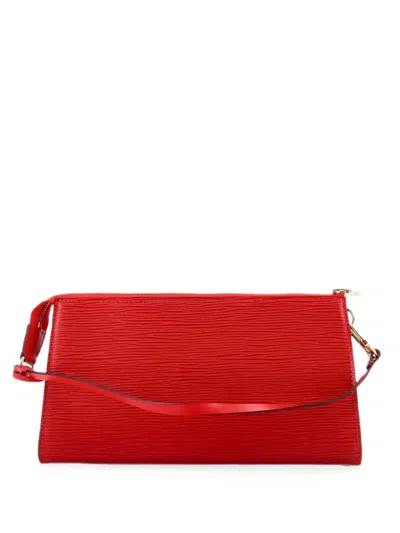 Pre-owned Louis Vuitton Pochette Accessoires Epi Leather Clutch Bag In Red