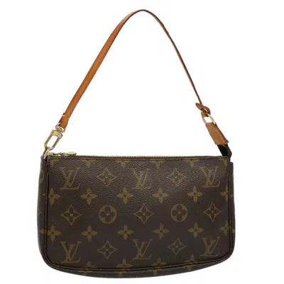 Pre-owned Louis Vuitton Pochette Accessoires Leather Clutch Bag () In Brown