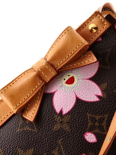 Pre-owned Louis Vuitton Pochette Accessoires Limited Edition Cherry Blossom Monogram Clutch Bag In Brown