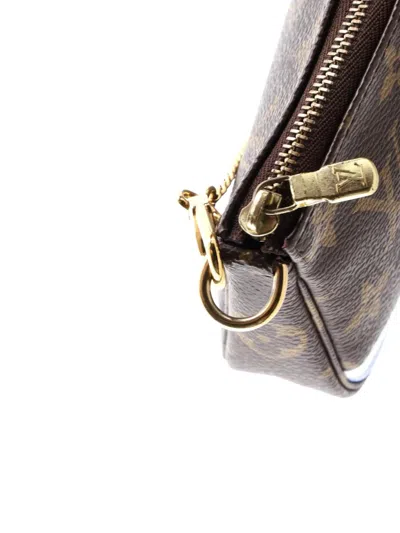 Pre-owned Louis Vuitton Pochette Accessoires Limited Edition Christmas Animation Monogram Canvas Mini Shoulder Bag In Brown