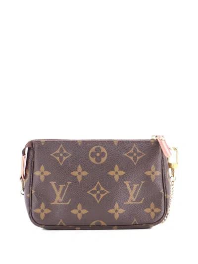 Pre-owned Louis Vuitton Pochette Accessoires Limited Edition Monogram Canvas Mini Clutch Bag In Brown