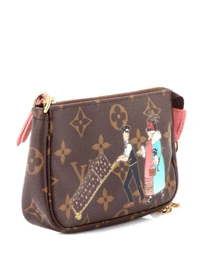Pre-owned Louis Vuitton Pochette Accessoires Limited Edition Monogram Canvas Mini Clutch Bag In Brown