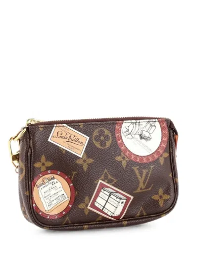 Pre-owned Louis Vuitton Pochette Accessoires Limited Edition Monogram Canvas Mini Clutch Bag In Brown