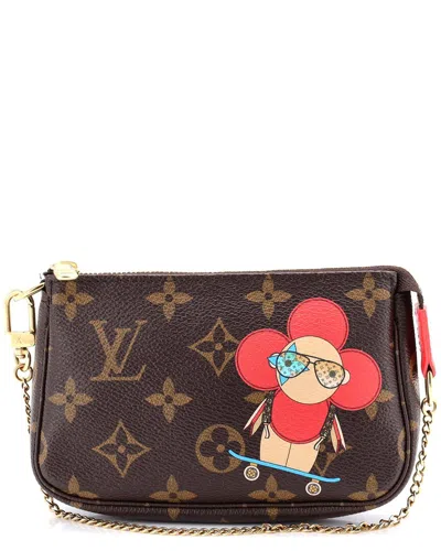 Pre-owned Louis Vuitton Pochette Accessories Limited Edition Vivienne Xmas Monogram Canvas Mini (authentic Pre