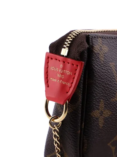 Pre-owned Louis Vuitton Pochette Accessoires Limited Edition Vivienne Xmas Monogram Canvas Mini Clutch Bag In Brown