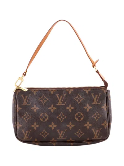 Pre-owned Louis Vuitton Pochette Accessoires Monogram Canvas Clutch Bag In Brown