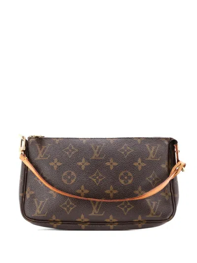 Pre-owned Louis Vuitton Pochette Accessoires Monogram Canvas Clutch Bag In Brown