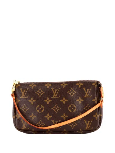 Pre-owned Louis Vuitton Pochette Accessoires Monogram Canvas Clutch Bag In Brown