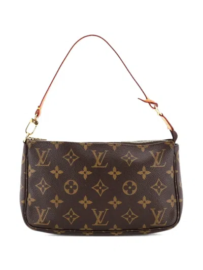 Pre-owned Louis Vuitton Pochette Accessoires Monogram Canvas Clutch Bag In Brown