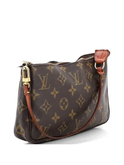 Pre-owned Louis Vuitton Pochette Accessoires Monogram Canvas Clutch Bag In Brown