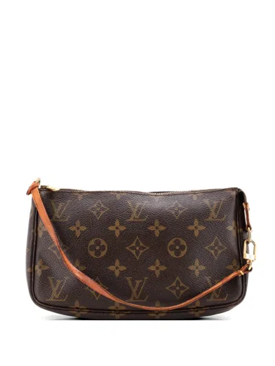 Pre-owned Louis Vuitton Pochette Accessoires Monogram Canvas Clutch Bag In Brown