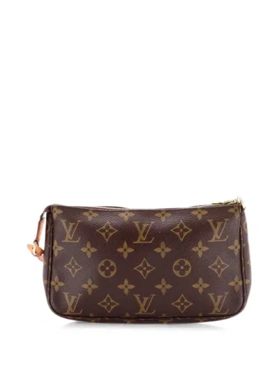 Pre-owned Louis Vuitton Pochette Accessoires Monogram Canvas Clutch Bag In Brown