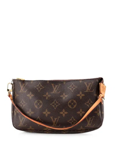 Pre-owned Louis Vuitton Pochette Accessoires Monogram Canvas Clutch Bag In Brown
