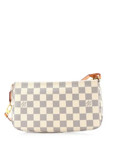 Pre-owned Louis Vuitton Pochette Accessoires Monogram Canvas Clutch Bag In Neutral