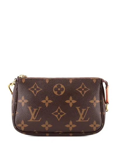 Pre-owned Louis Vuitton Pochette Accessoires Monogram Canvas Mini Clutch Bag In Brown