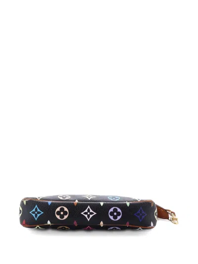 Pre-owned Louis Vuitton Pochette Accessoires Monogram Multicolor Clutch Bag In Black