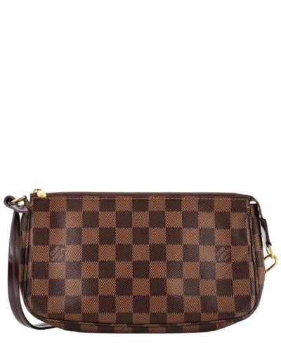 Pre-owned Louis Vuitton Pochette Accessoires Nm Brown Damier Ebene (authentic Pre-loved)