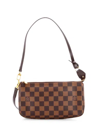 Pre-owned Louis Vuitton Pochette Accessoires Nm Damier Clutch Bag In Brown