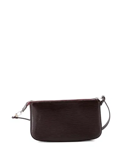 Pre-owned Louis Vuitton Pochette Accessoires Nm Electric Epi Leather Clutch Bag In Red