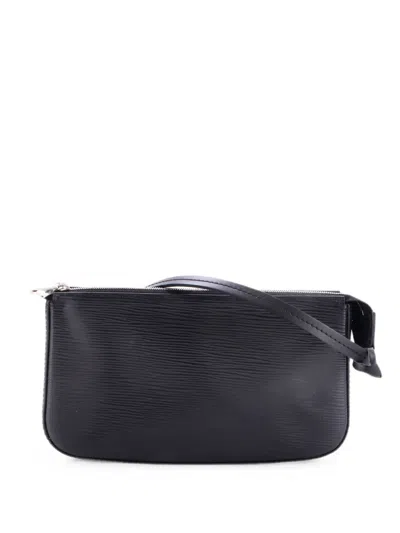 Pre-owned Louis Vuitton Pochette Accessoires Nm Epi Leather Clutch Bag In Black