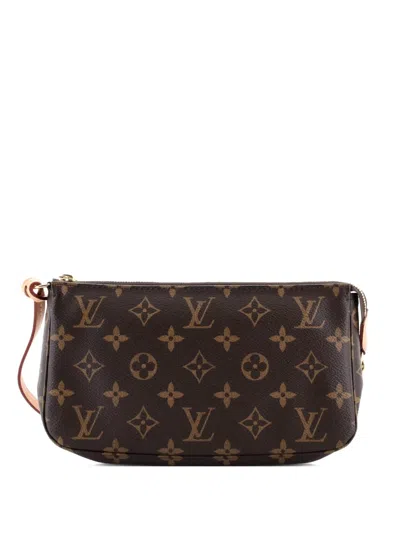 Pre-owned Louis Vuitton Pochette Accessoires Nm Monogram Canvas Clutch Bag In Brown