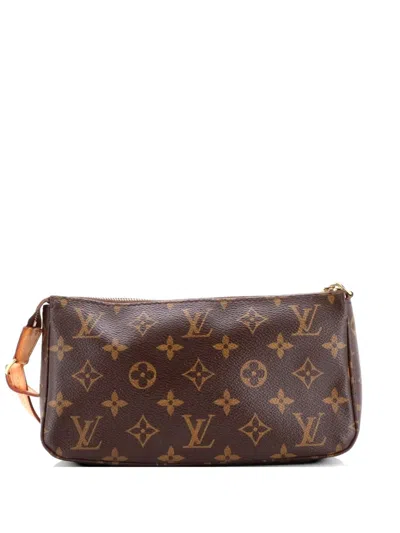 Pre-owned Louis Vuitton Pochette Accessoires Nm Monogram Canvas Clutch Bag In Brown