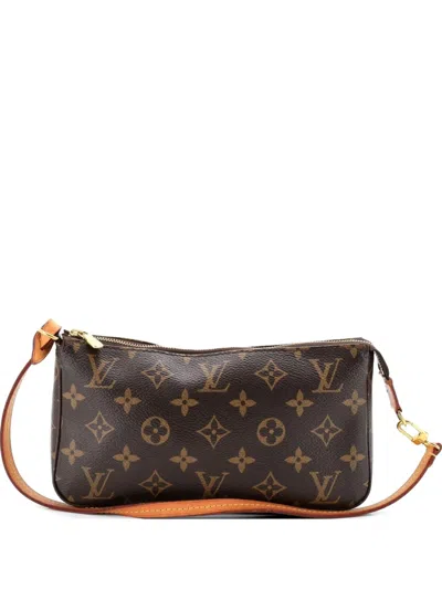 Pre-owned Louis Vuitton Pochette Accessoires Nm Monogram Canvas Clutch Bag In Brown