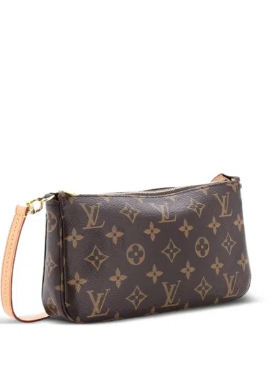 Pre-owned Louis Vuitton Pochette Accessoires Nm Monogram Canvas Clutch Bag In Brown