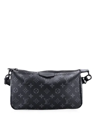 Pre-owned Louis Vuitton Pochette Accessoires Nm Monogram Eclipse Canvas Xl Crossbody Bag In 黑色