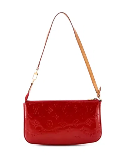 Pre-owned Louis Vuitton Pochette Accessoires Nm Monogram Vernis Shoulder Bag In Red