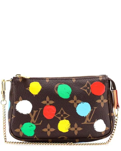 Pre-owned Louis Vuitton Pochette Accessories Yayoi Kusama Painted Dots Monogram Canvas Mini (authentic Pre-lov