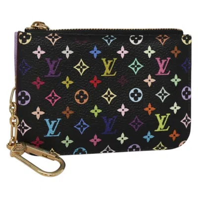 Pre-owned Louis Vuitton Pochette Clés Black Canvas Wallet  ()