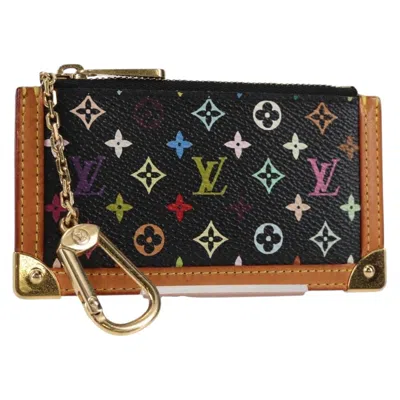 Pre-owned Louis Vuitton Pochette Clés Black Canvas Wallet  ()