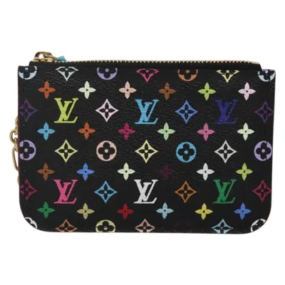 Pre-owned Louis Vuitton Pochette Clés Black Canvas Wallet  ()