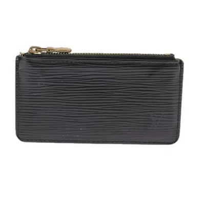 Pre-owned Louis Vuitton Pochette Clés Black Leather Wallet  ()