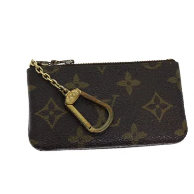 Pre-owned Louis Vuitton Pochette Clés Brown Canvas Wallet  ()