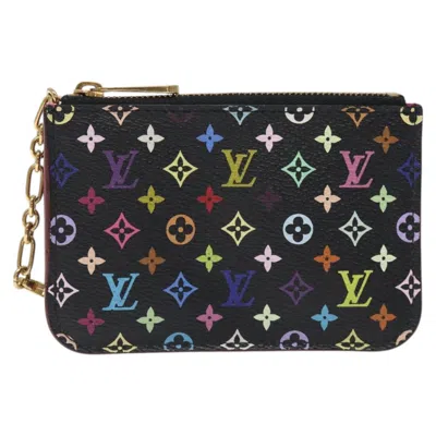Pre-owned Louis Vuitton Pochette Clés Canvas Wallet () In Black