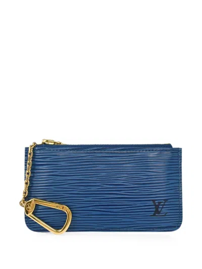 Pre-owned Louis Vuitton Pochette Clés Epi Coin Purse In Blue