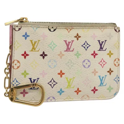Pre-owned Louis Vuitton Pochette Clés White Canvas Wallet  ()
