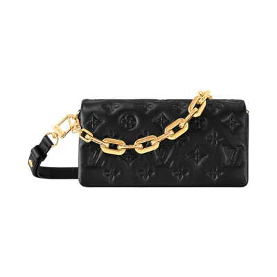 Pre-owned Louis Vuitton Pochette Coussin 'black Monogram Embossed Lambskin Leather' | Women's Size Onesize