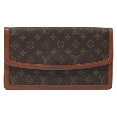Pre-owned Louis Vuitton Pochette Dame Canvas Clutch Bag () In Brown