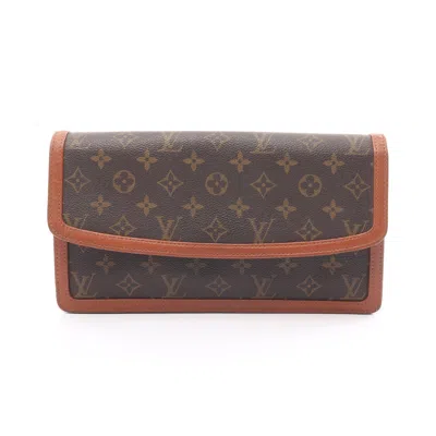 Pre-owned Louis Vuitton Pochette Dame Gm Monogram Clutch Bag Second Bag Pvc Leather Brown