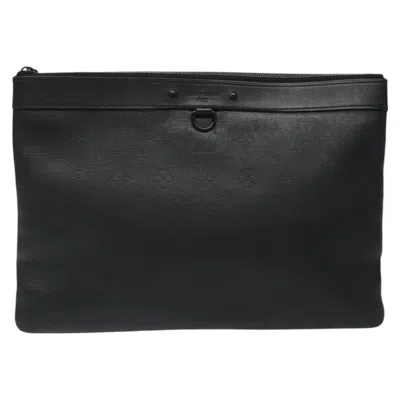Pre-owned Louis Vuitton Pochette Discovery Black Leather Clutch Bag ()