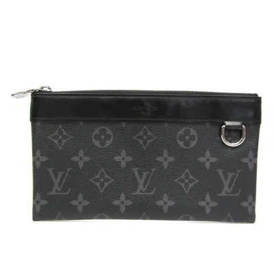 Pre-owned Louis Vuitton Pochette Discovery Canvas Clutch Bag () In Black