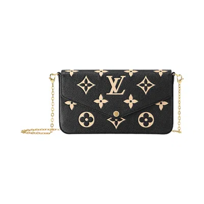 Pre-owned Louis Vuitton Pochette Félicie 'black/beige Monogram Embossed Empreinte Cowhide Leather' | Women's S