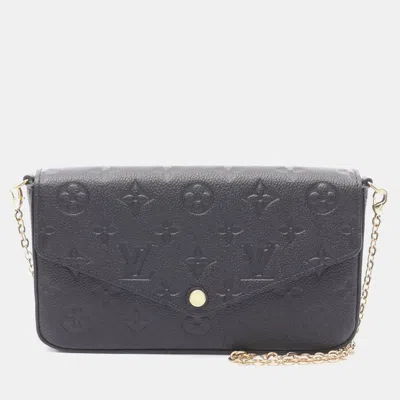 Pre-owned Louis Vuitton Pochette Felicie Chain Shoulder Bag Monogram Empreinte Noir In Black