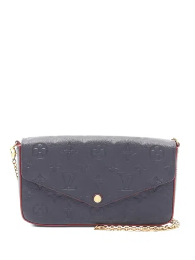 Pre-owned Louis Vuitton Pochette Félicie Chain Wallet In Blue